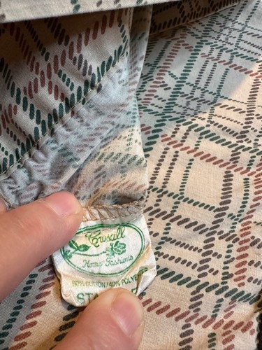 2 fundas de almohada estándar de poli/algodón vintage a cuadros verde terracota tostado - Imagen 4 de 4