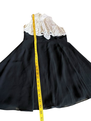 VTG SCOTT McCLINTOCK Party Dress Lace Halter Top Open Back Fit Flare Formal Sz12 - Picture 10 of 13