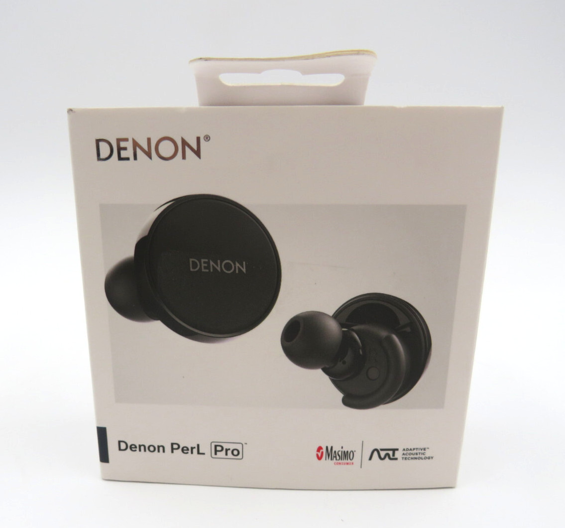 S L1200 Denon perl pro wireless adaptive active noise cancelling in-ear earbuds - black