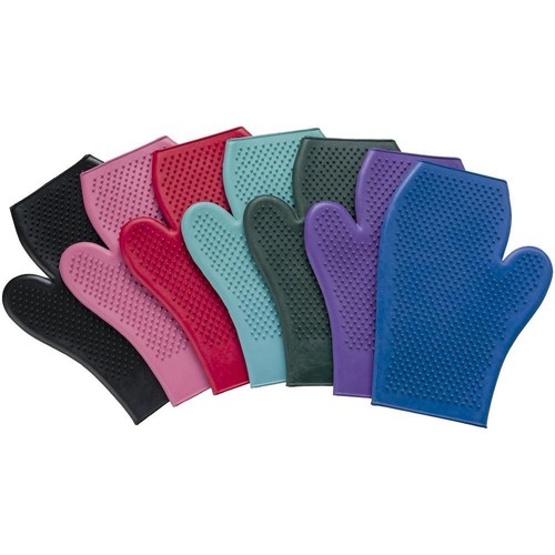 New! Tough-1 RUBBER GROOMING GLOVE Curry comb effect Horse bathing 8 COLORS! - Picture 1 of 8