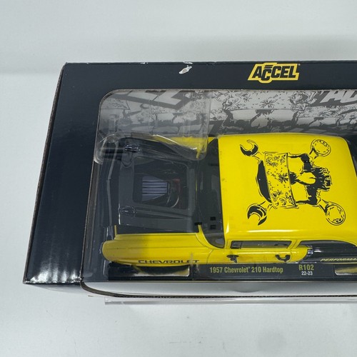 M2 Machines 1:24 Accel 1957 Chevrolet 210 Hardtop Yellow/Black R102 CHASE *READ* - Picture 3 of 15