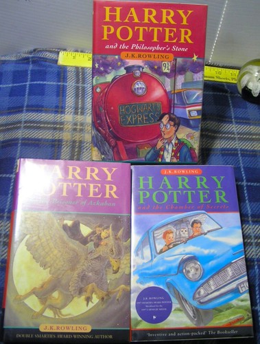 HARRY POTTER PHILOSOPHERS+AZKABAN+CHAMB/JK.ROWLING/1st Ed.FN-FINE DJ/Book People