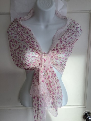 HELLROSA BLUMEN VIELSEITIGER SCHAL Bikini CoverUp & Vintage Rose RING BROSCHE CLIP - Bild 10 von 13