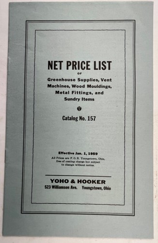 1959 Yoho & Hooker Greenhouses Catalog 157 Youngstown OH + Pricelist + other ads - Picture 14 of 16