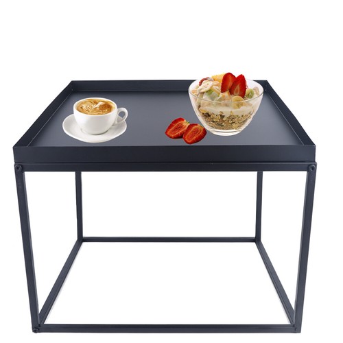 24" Square Table Metal Frame Table Portable Office Side End Table Camping Table - Picture 5 of 11