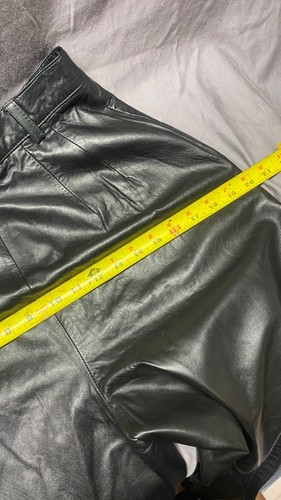 Dana Buchman Damengröße 10 schwarz Lammlederhose hoher Bund gerades Bein - Bild 8 von 9