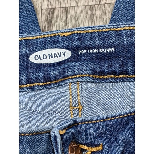 Old Navy Womens Size 4 Pockets Pop Icon Skinny Whiskered Denim Blue Jeans - Picture 4 of 10