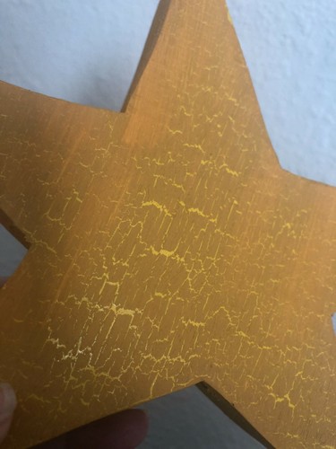 Vtg LG WOOD DAKPA FARM OREGON Crackled Gold STAR LOG TABLE DISPLAY Xmas DECOR - Picture 3 of 10
