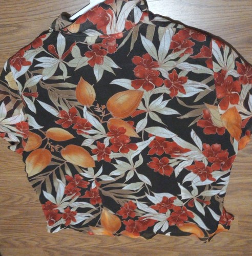 ALFRED DUNNER Women Petite Large Floral Collared Paded Short Sleeve Button Shirt - Bild 4 von 13