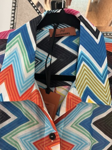 Missoni Mare Silk Cotton Cover Up Button Down Size Small Brand New - Picture 7 of 10