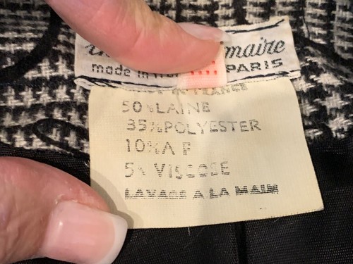 Vintage Therese Baumaire Paris Womens Suit Black White Velvet Size 42/US 8 - Picture 19 of 19