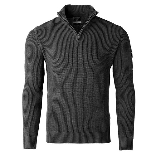 Mens Long Sleeve Pullover Quarter Zip Mock Neck Polo Sweater - Picture 8 of 12