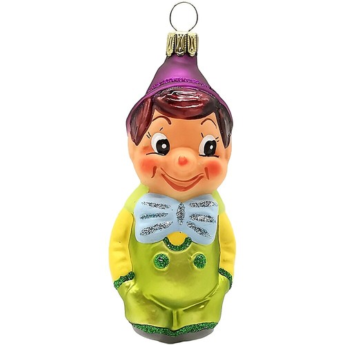 Pinocchio grün / violett 10cm - Schatzhauser Christbaumschmuck, Lauschaer Glasku - Bild 2 von 4