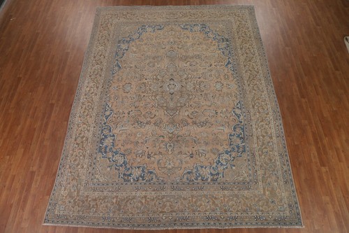 Floral 9x12 Ardakan Evenly Low Pile Area Rug Hand-knotted Wool Vintage Carpet - Picture 2 of 12