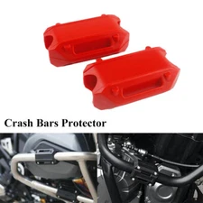 Universal 25mm Red Engine Guard Crash Bar Bumper Block w/Screws For BMW Honda
