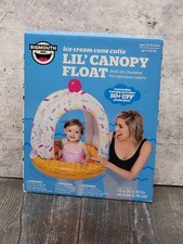 BigMouth Lil Canopy Toddler Swim Float Ice Cream Cone 12M-36M UPF 50 Max 40 lbs