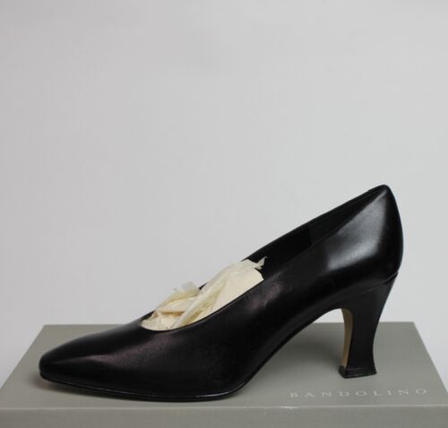 NEW in Box Bandolino Black Leather Amica Slip-On Heel Made in Spain Size 8M - Picture 5 of 9