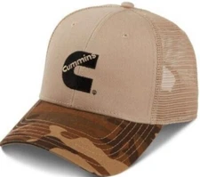 Cummins Diesel Camo Camouflage Bill Snapback Tan Mesh Cap/Hat