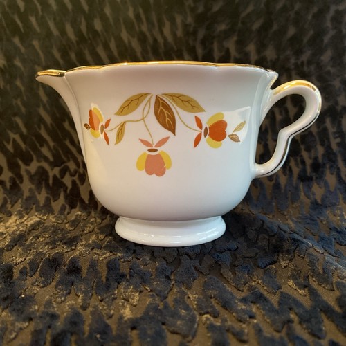 Vintage Hall’s Superior Rayed Jewel Tea Autumn Leaf Creamer And Sugar Bowl & Lid - Picture 12 of 21