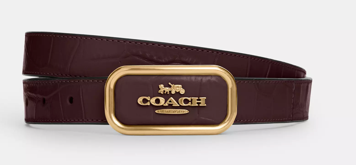 【新品】 COACHベルトMorgan Rectang Buckle カーキM COACH® Outlet | Morgan Rectangle Buckle Belt, 25 Mm