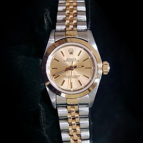 Lady Rolex 2Tone 18K Gold/Stainless Steel Oyster Perpetual Watch Champagne 67183 - Picture 1 of 6