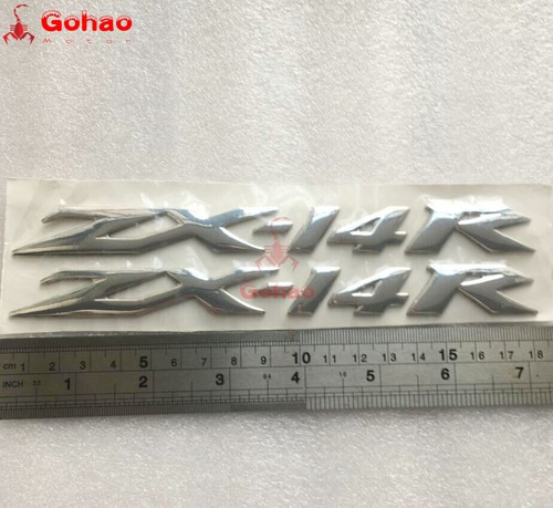 Silver ZX1 4R Fender Tail Fuel Tank Fairing Emblem Badges Decal for Ninja ZX-14R - Foto 2 di 2