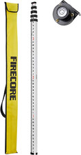 16-Foot Aluminum Grade Rod - 10Ths, 5 Sections Telescopic with Bubble Level-Flr5
