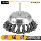 4'' Twist Knot Wire Cup Brush Wheel 6mm Shank For Cleaning Rust Rotary Tools
