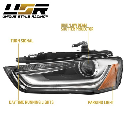 S4 Projector Look LED Light Bar DRL Headlight For 13-16 Audi A4 B8 Halogen Model - Picture 8 of 14