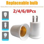 2-10Pcs 110V Outlet to E26/E27 Socket Adapter Plug-In Light Bulb Socket Convert