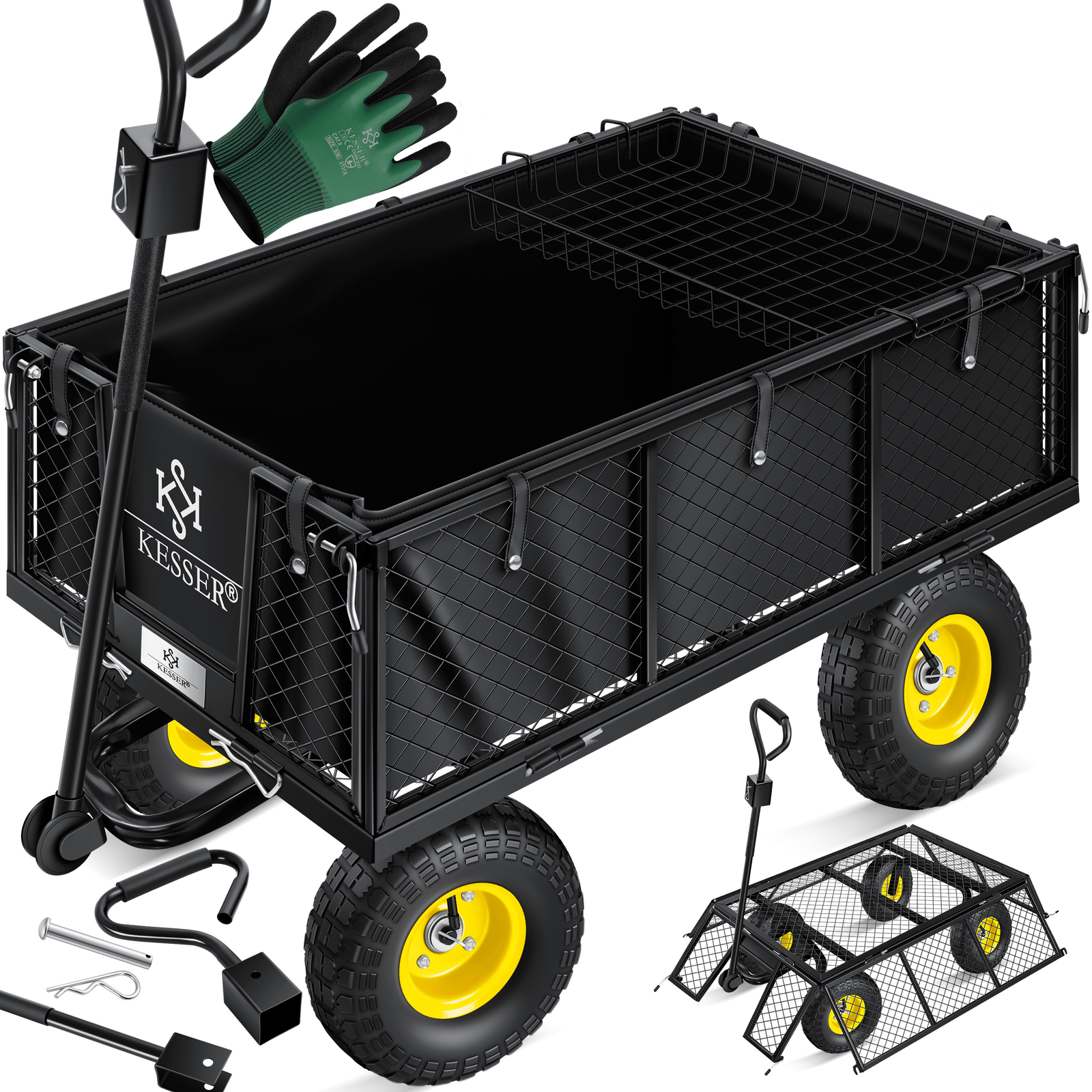 KESSER Bollerwagen Gartenwagen 700kg Transportwagen Handwagen Garten Schubkarre