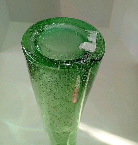 MCM Margies Garden mundgeblasene grüne Blase Glas Vase 13" Westlake Village CA - Bild 6 von 12