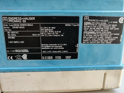 Endress Hauser ProMag 53 Flow Meter 5301BF16000 - Free Shipping - Picture 3 of 3