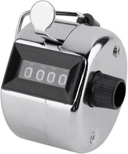 1Pc Manual Counter 4 Digit Hand Tally Counters Metal Hand Held Clicker Mechan...