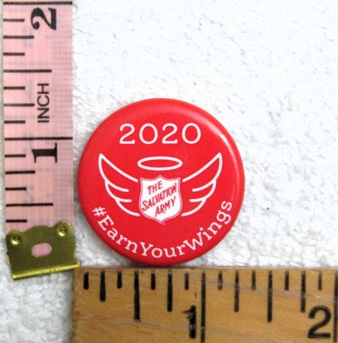 2020 Salvation Army #EarnYourWings Pinback Button Pin