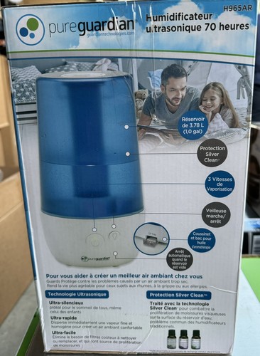 PureGuardian H965AR 70-Hr Ultrasonic Humidifier with Aromatherapy Tray - Blue - Picture 3 of 5