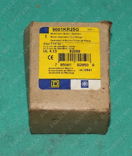 Square D, 9001 KR25G, Palm Start Mushroom Button Operator Green Push Switch NEW - Picture 1 of 3