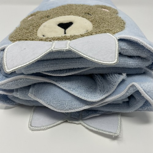 Kassa Kids Kassatex 2 Blue Hand Towels Bear with Bow, Kids Bathroom - Picture 5 of 5