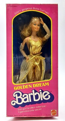 Vintage 1980 Golden Dream Barbie Puppe / Quick Curl Hair / Mattel 1874, NrfB