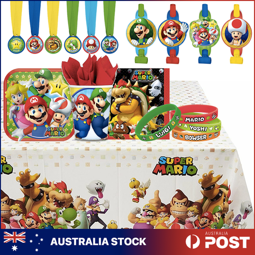 Super Mario Brothers Party Supplies Tableware Table Cover Cups Plates Napkins - Picture 2 of 23