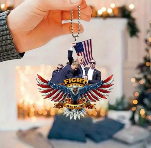 Donald Trump MAGA Weihnachtsschmuck Präsident Taschenanhänger Kampf Adler Auto Geschenk - Bild 3 von 10