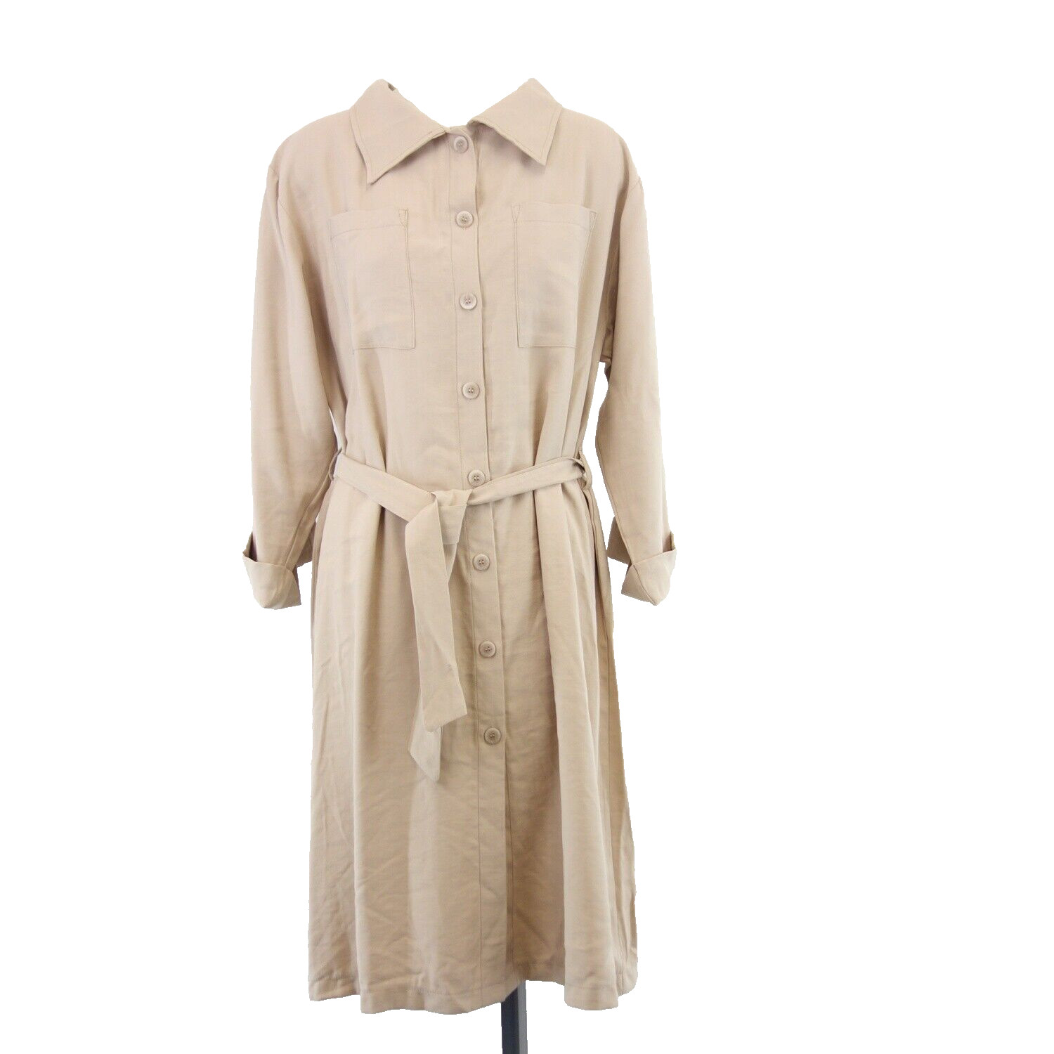 Блузка TIFFANY Kleid Damen Миди в деловом стиле, блузка Hemdkleid Бежевая Größe XS / S Neu