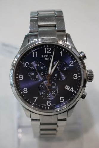 Tissot Chronograph Men's Watch Swiss Made 45mm T116617A Blue Dial - Picture 2 of 14