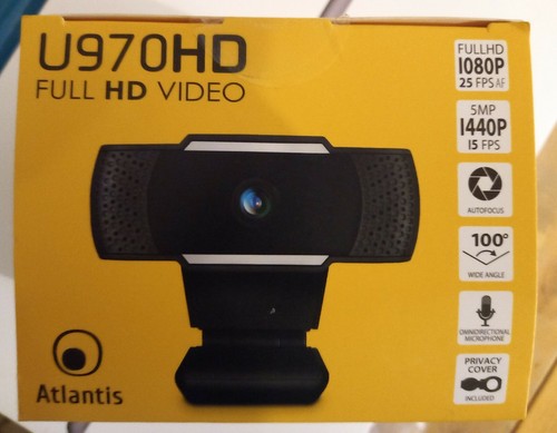 ATLANTIS Webcam Atlantis P015-U970HD Autofocus Full hd 1080p 5MP 4P high quality - Foto 1 di 3