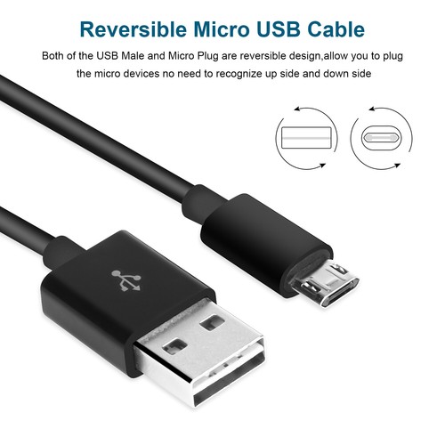 1meter 3ft Reversible Micro USB data charge cable 2A fast charging for Android - 第 1/8 張圖片