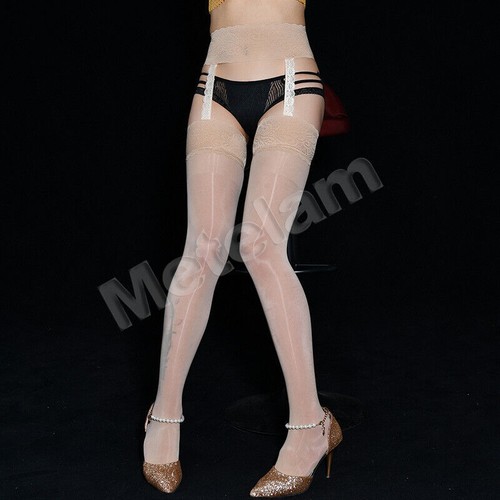 Lady Oil Shiny Glossy Garter Belt Stockings Lingerie Crotchless Tights Pantyhose - Picture 6 of 22
