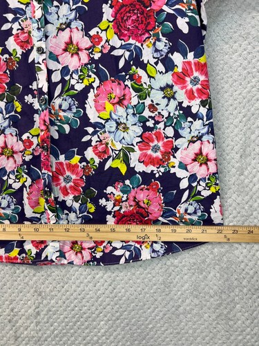 Camicia donna LANDS END senza ferro Supima floreale taglia 12 manica lunga leggera Vaca - Foto 10 di 19