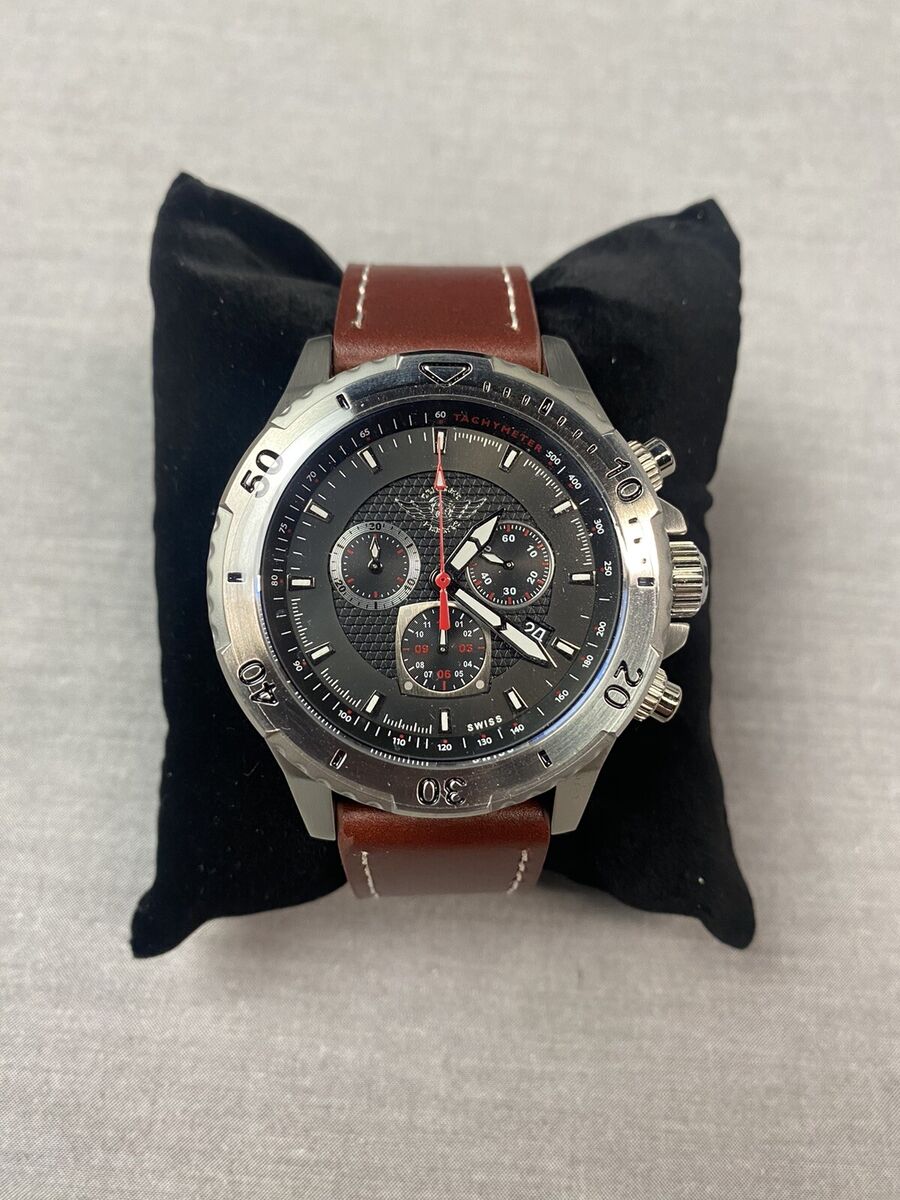 Zentler Freres Men s 45mm Rodan Watch Brown Band Black Face eBay