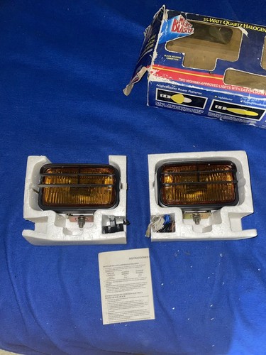 New Old Stock Night Blaster Amber 55 Watt Quartz Halogen Auxiliary Lights WGrill - Picture 2 of 8