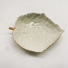 Lenox Porcelain Candy Nut Dish Bowl Handcrafted 6" Beige Japan